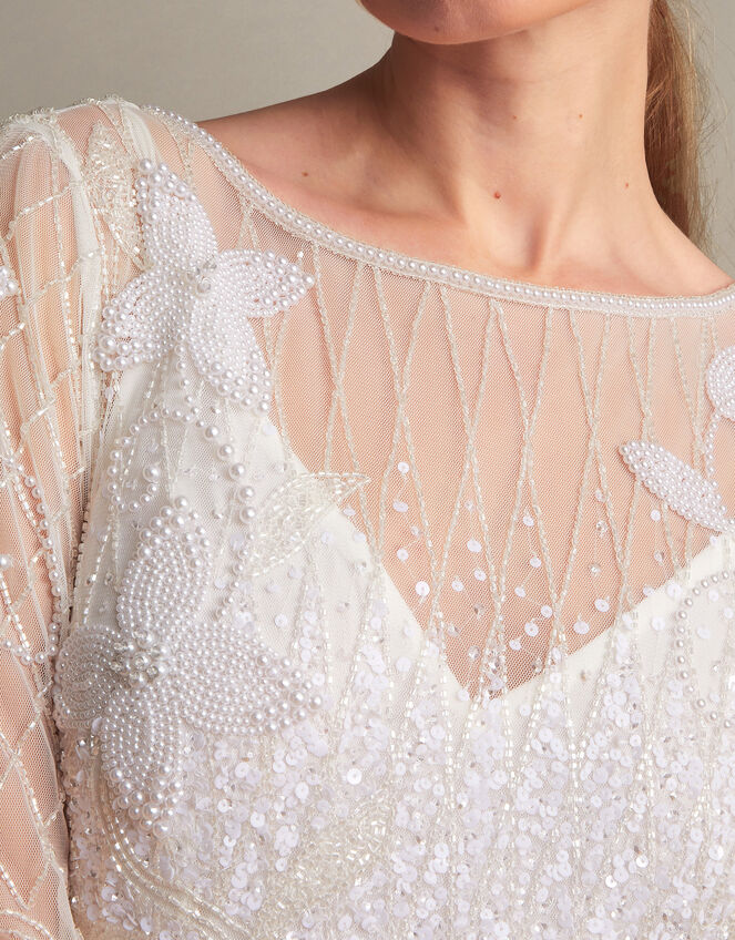 Alexa Beaded Bridal Dress, Ivory (IVORY), large