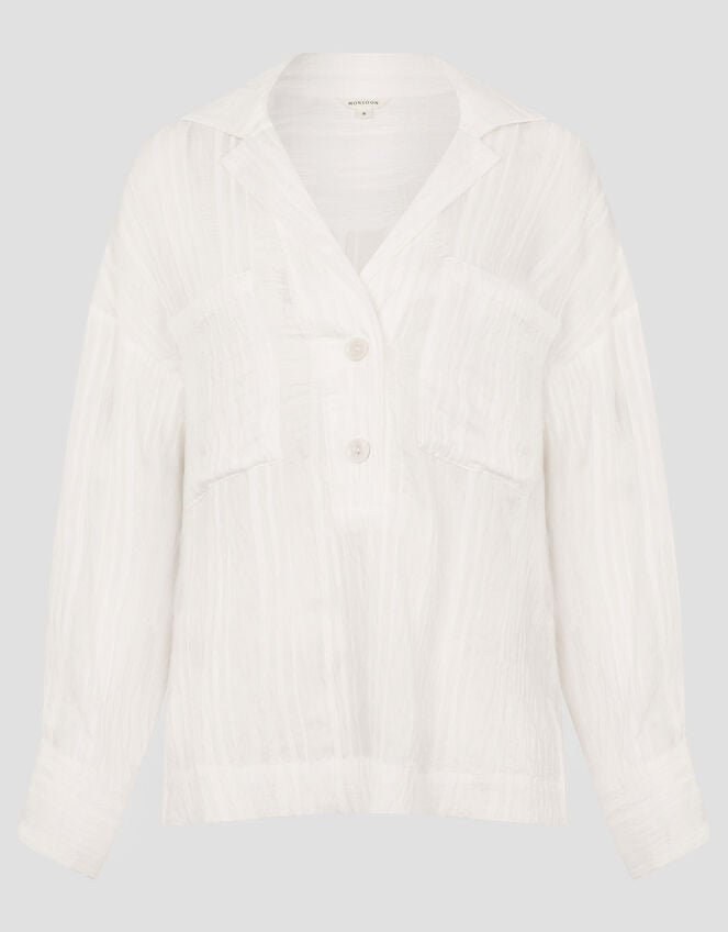 Tilda Textured Shirt, White (WHITE), large