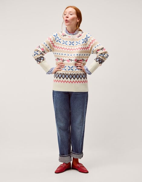 Fee Fair Isle Jumper, Ivory (IVORY), large