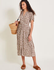 Natalia Jersey Print Shirt Dress, Brown (BROWN), large