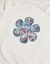 Embroidered Ruffle Sweatshirt and Leggings Set, Cream (CREAM), large
