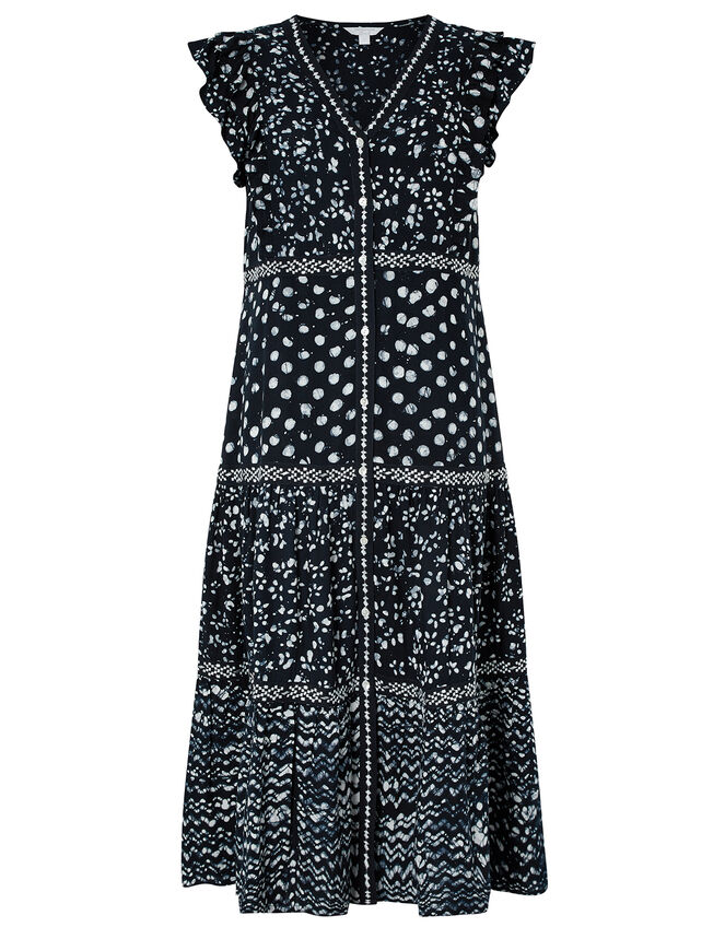 Rima Batik Print Dress in LENZING™ ECOVERO™, Blue (NAVY), large