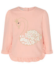 Baby Swan Sweatshirt and Leggings Set, Pink (PINK), large
