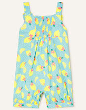 Baby Lemon Print Romper, Yellow (YELLOW), large
