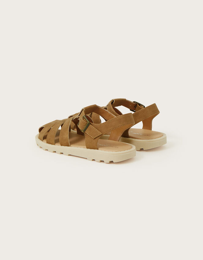 Caged Suedette Sandals , Tan (TAN), large