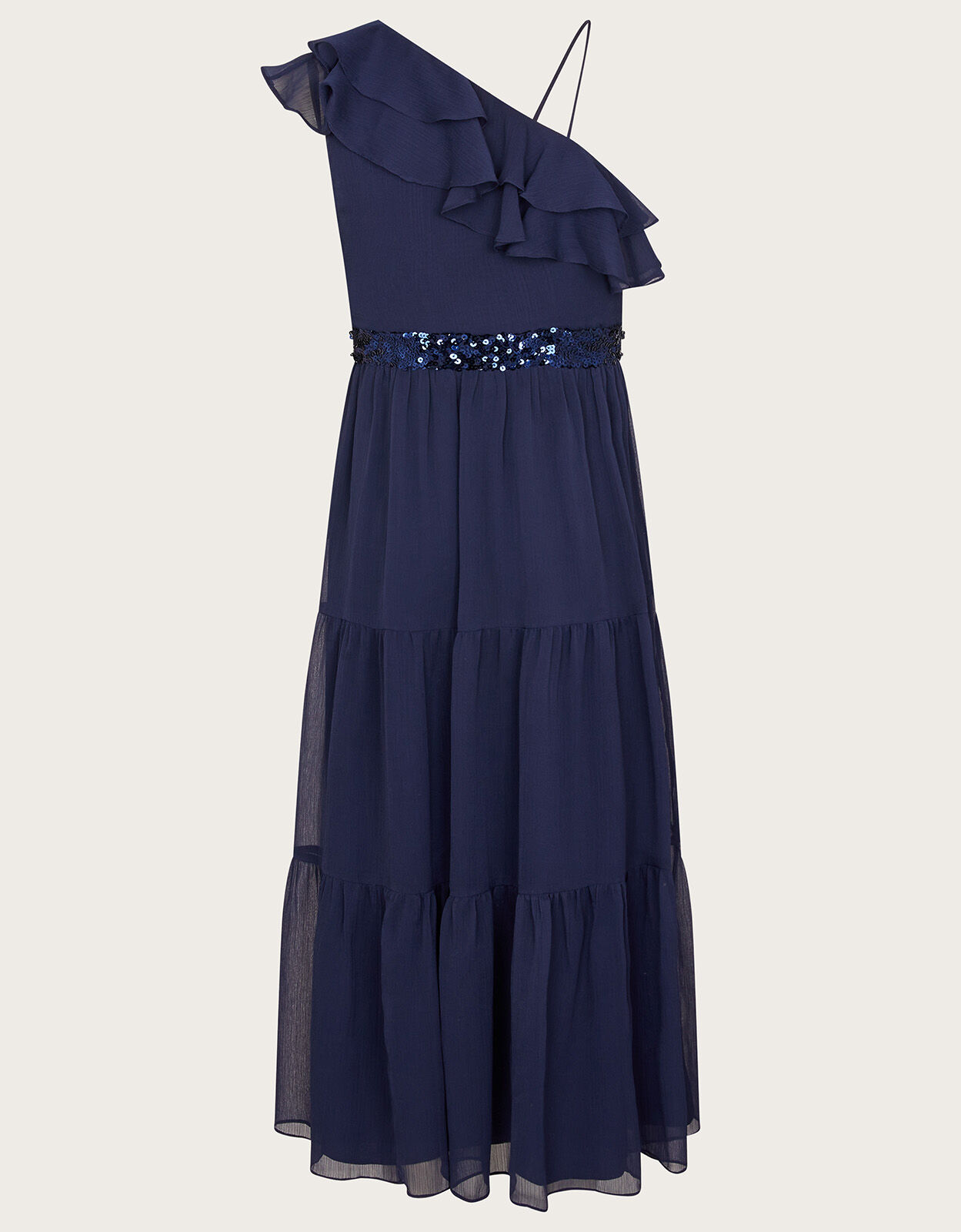 Ruby Ruffle Prom Dress Blue
