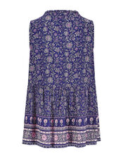 East Alice Crinkle Sleeveless Top, Blue (NAVY), large