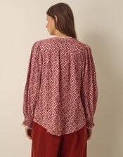 Katrina Long Sleeve Floral Print Top, Pink (PINK), large