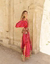 Piti Cuiti Boho Floral Wide Leg Jumpsuit, Pink (PINK), large