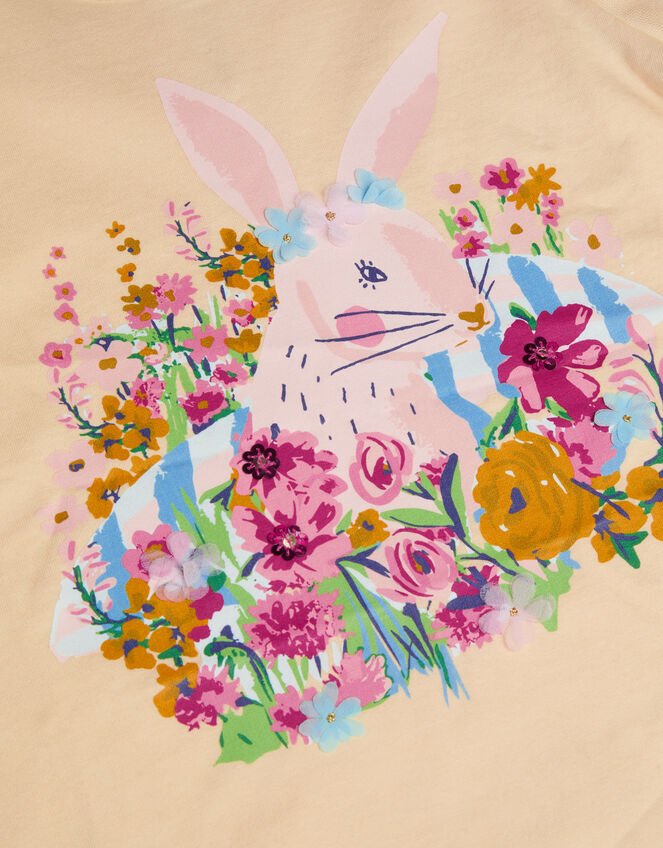 Bunny Graphic Appliqu&eacute; T-Shirt, Yellow (YELLOW), large