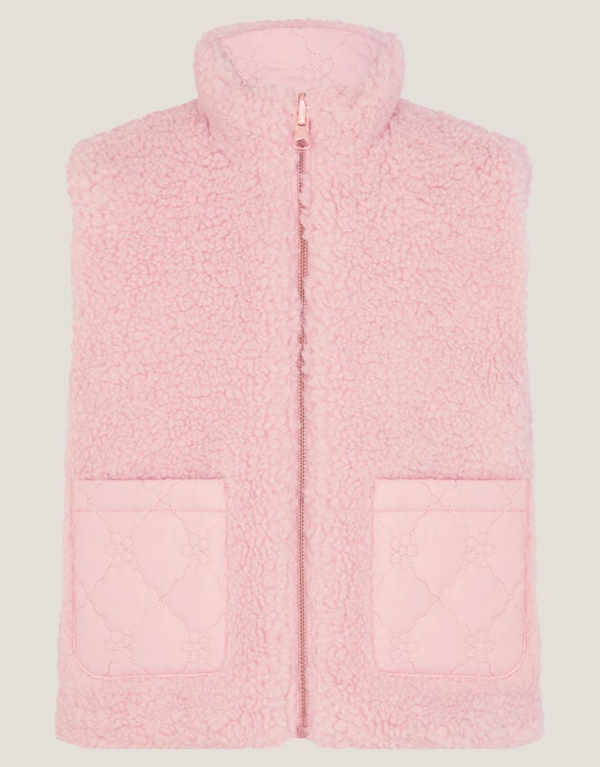Reversible Floral Quilted Gilet, Pink (PINK), large