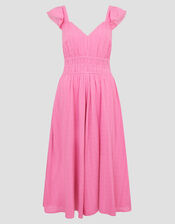 Marlee Ruffle Midi Sun Dress, Pink (PINK), large