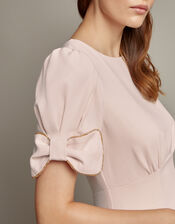 Belle Bow Sleeve Midi Dress, Pink (BLUSH), large