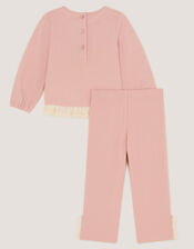Baby Embroidered Butterfly Top & Leggings Set, Pink (PINK), large