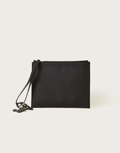 Leather Cactus Clutch Bag, , large