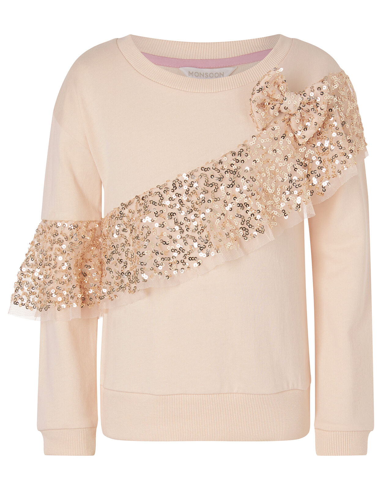 Sequin Sweatshirt and Skirt Set Gold