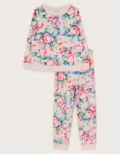 Velour Roses Pyjama Set, Pink (PINK), large