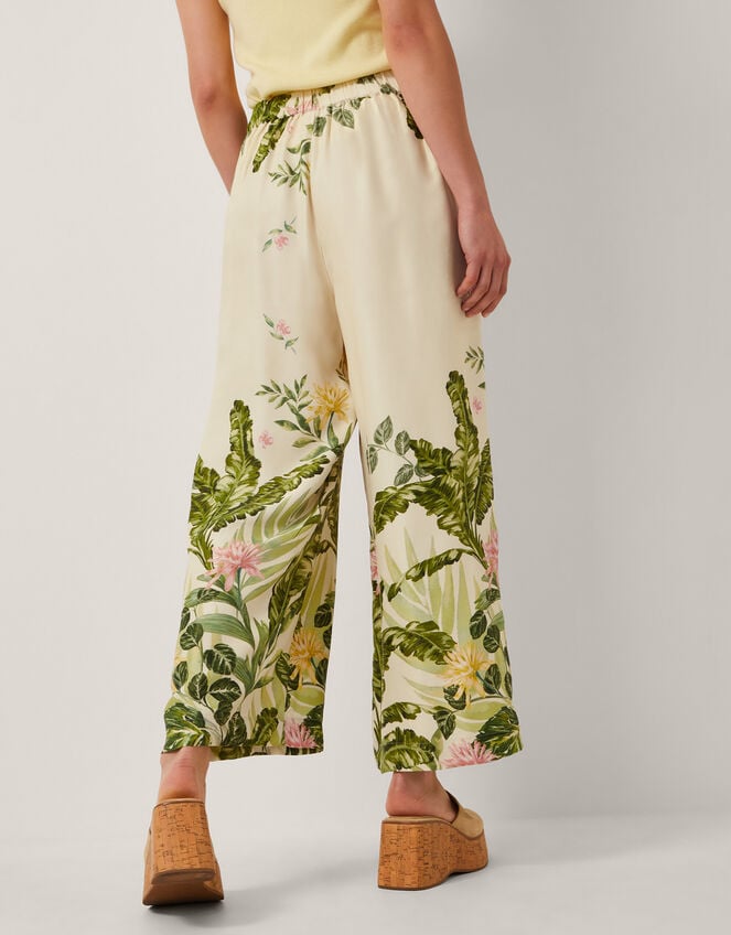 Fleur Floral Wide Leg Pants, Cream (CREAM), large