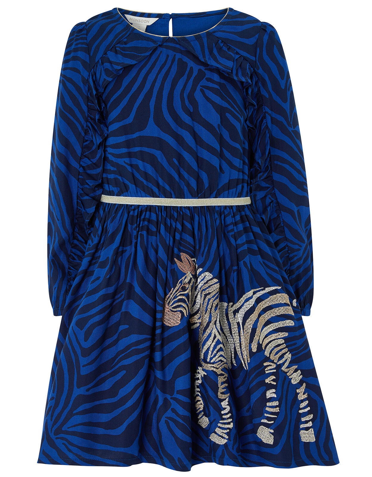 Christie Zebra Dress Blue Girls Dresses Monsoon Global