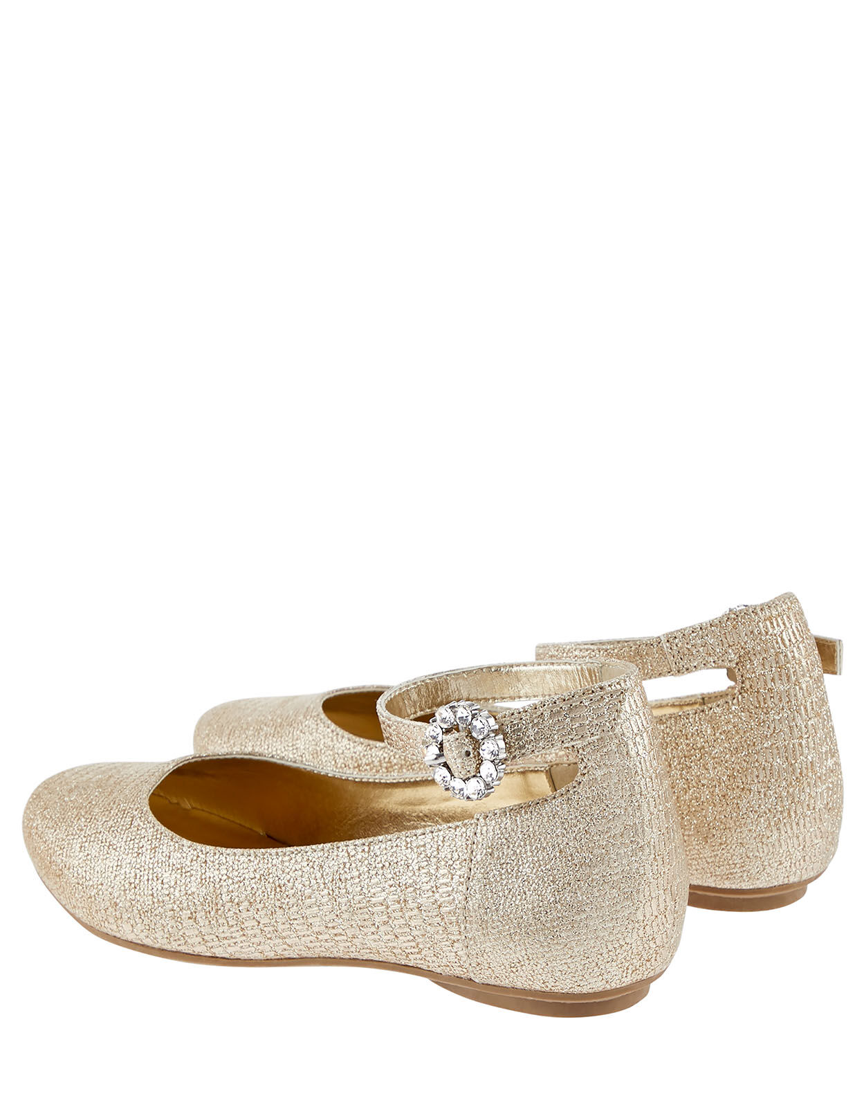 Girls gold glitter flats top