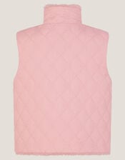 Reversible Floral Quilted Gilet, Pink (PINK), large