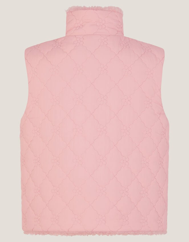 Reversible Floral Quilted Gilet, Pink (PINK), large