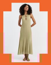 Chinti & Parker Lightweight Shimmer Midi Dress, Gold (GOLD), large