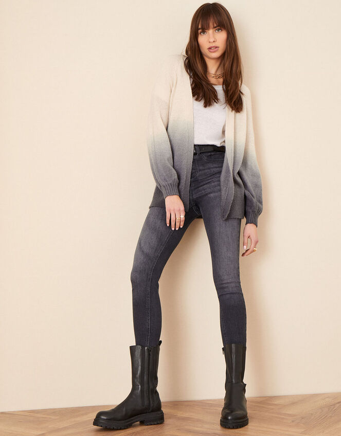 Alma Dip Dye Cardigan , Grey (GREY), large