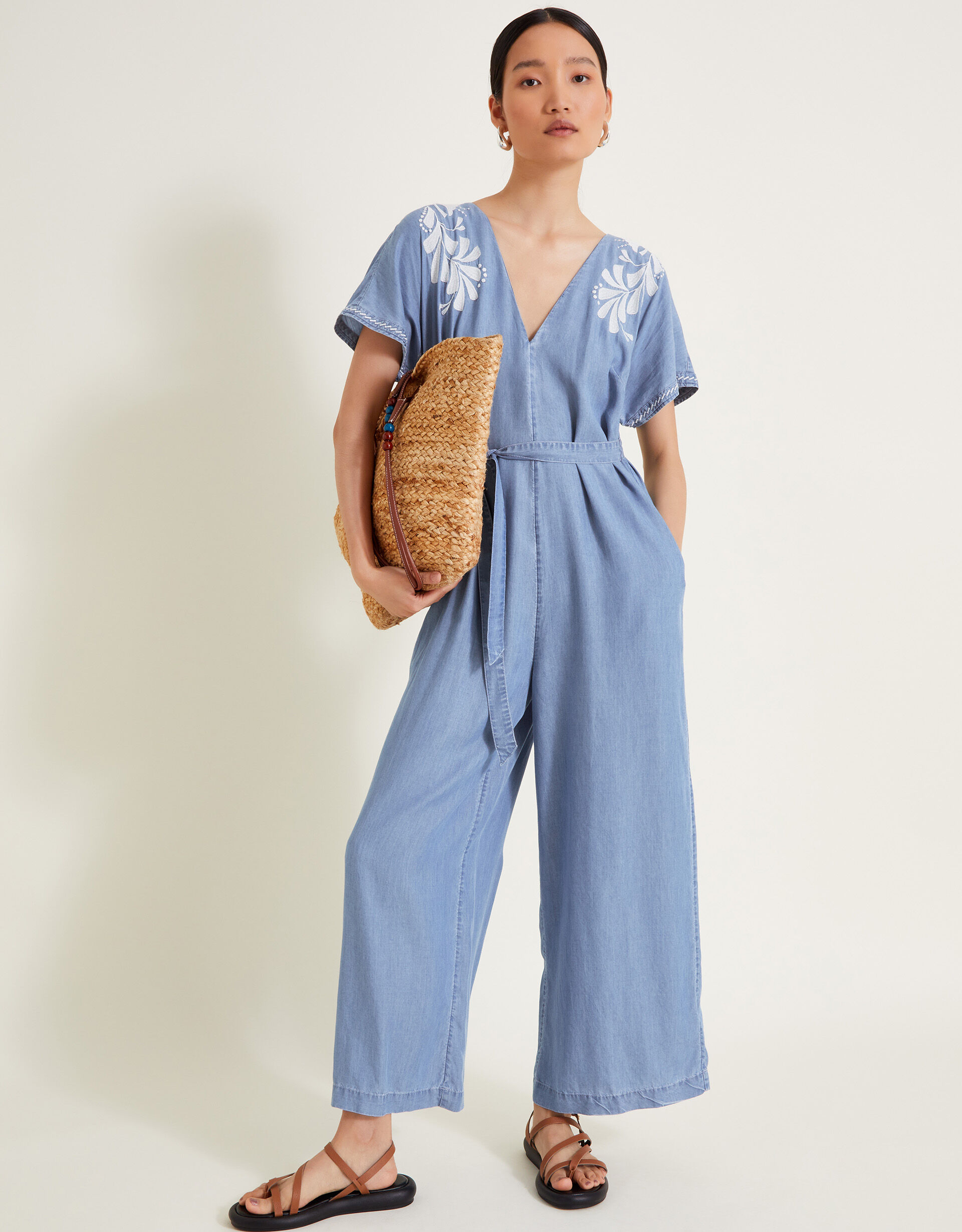 Monsoon jumpsuit blue shop