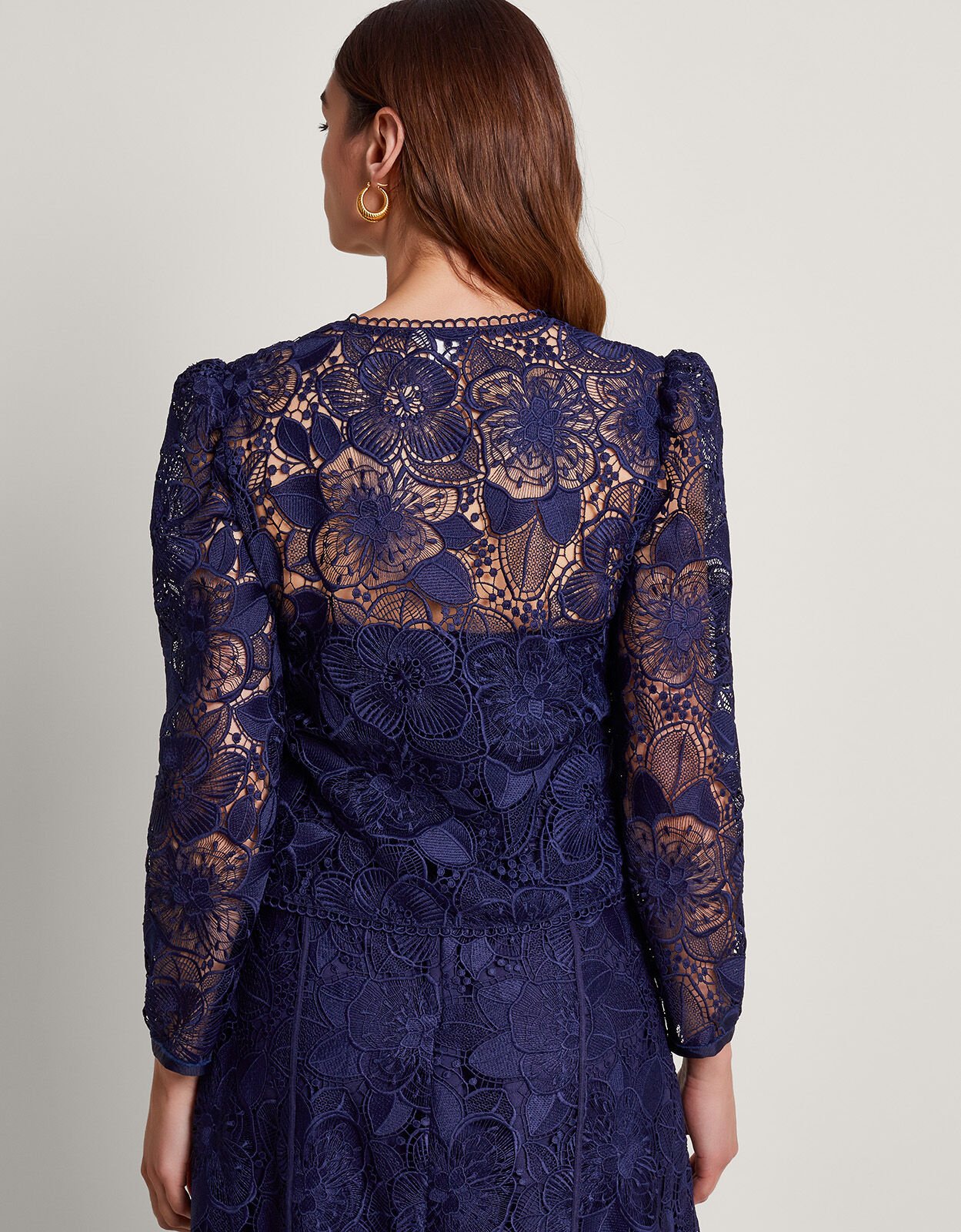 Abelia Lace Jacket Blue Women s Jackets Monsoon Global