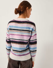 Sylvie Stripe Sweater, Ivory (IVORY), large