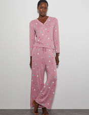 Sabrina Spot Long Pyjamas Set, Pink (BLUSH), large