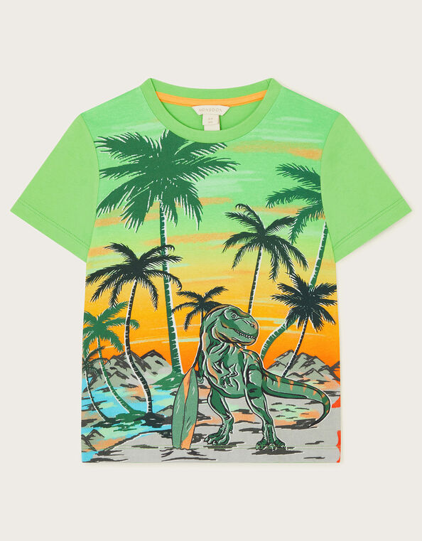 Dinosaur Surf T-Shirt, Green (GREEN), large