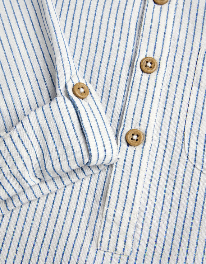 Stripe Cotton Shirt, Ivory (IVORY), large