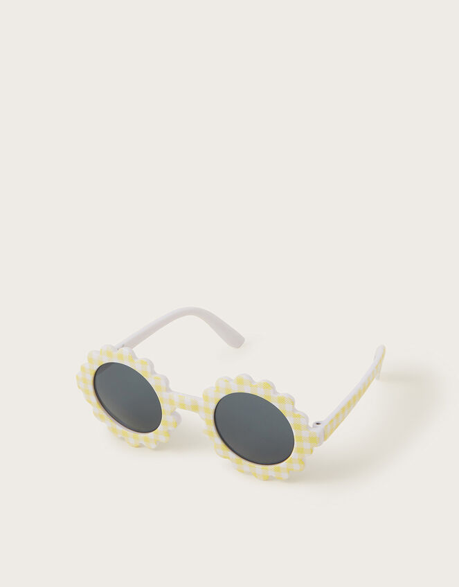 Baby Gingham Flower Sunglasses, , large