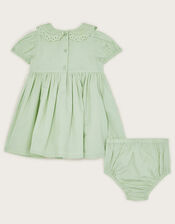 Baby Embroidered Smock Dress and Briefs Set, Green (GREEN), large