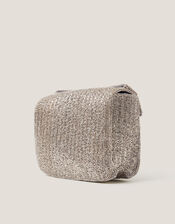 Bella Beaded Bow Bag, Silver (SILVER), large