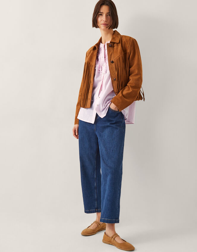 Laura Ruffle Stripe Shirt, Pink (PINK), large