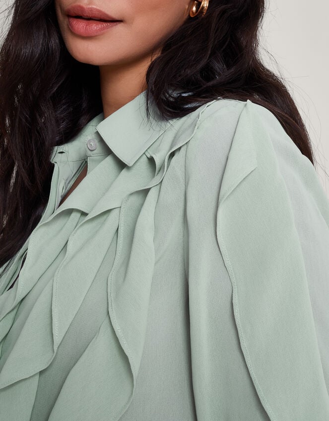 Aria Ruffle Blouse, Green (GREEN), large