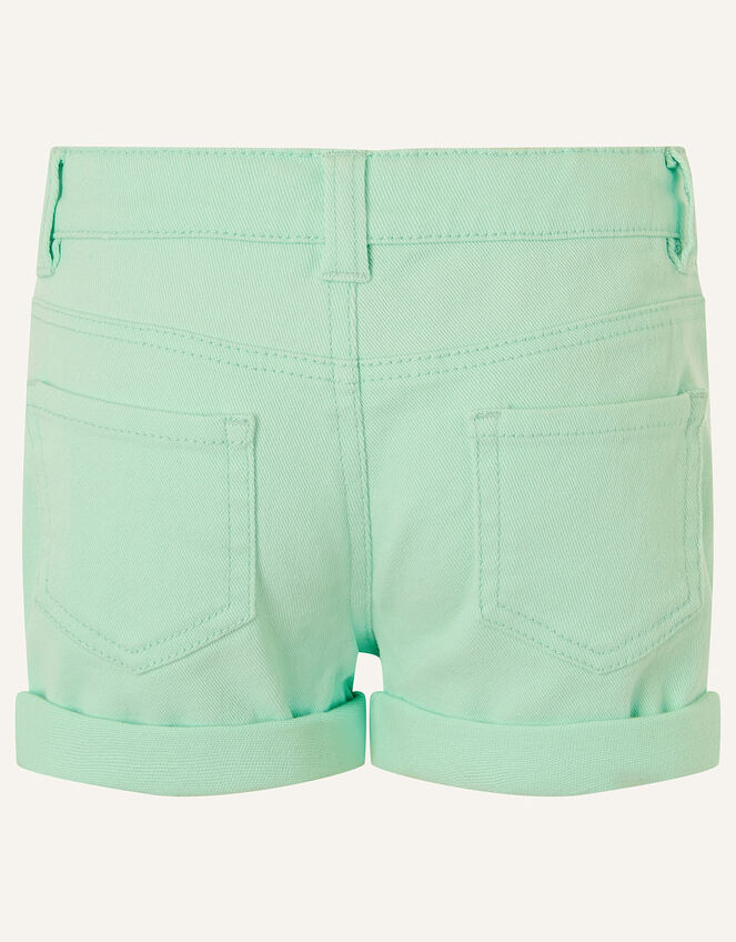 Denim Shorts, Blue (AQUA), large