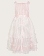 Audrey Organza Spot Dress, Pink (PINK), large