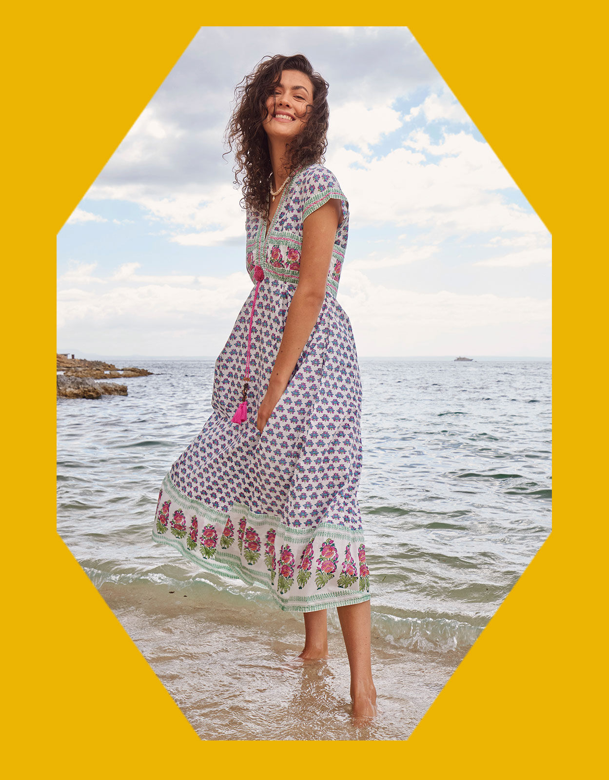 Monsoon selene online block print dress