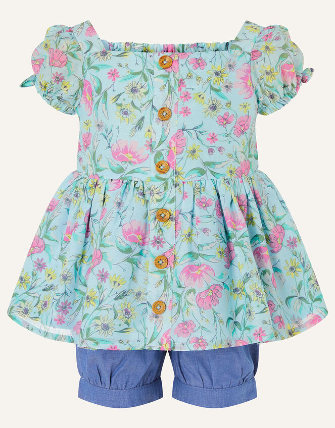 Baby Floral Top and Shorts Set, Green (GREEN), large
