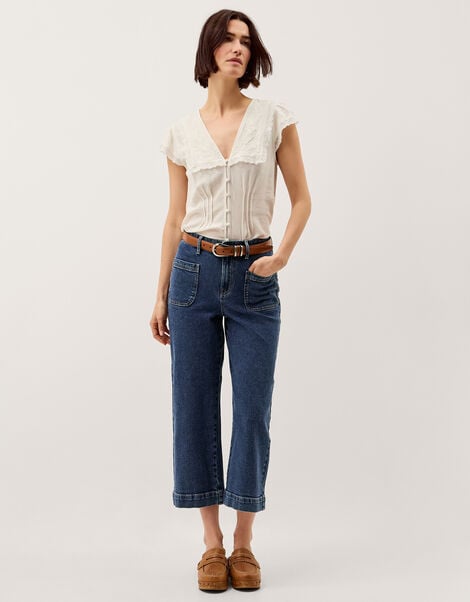 Arlo Regular Cropped Jeans, Blue (MID AUTHENTIC BLUE), large