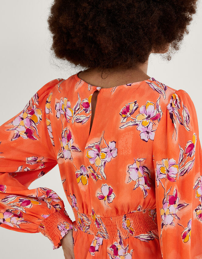 Talitha Tea Dress in Sustainable Viscose, Orange (ORANGE), large