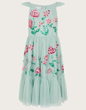 Petal Embellished Sequin Maxi Dress, Green (GREEN), large