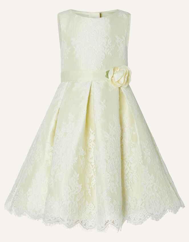 Lola Lace Dress, Yellow (LEMON), large