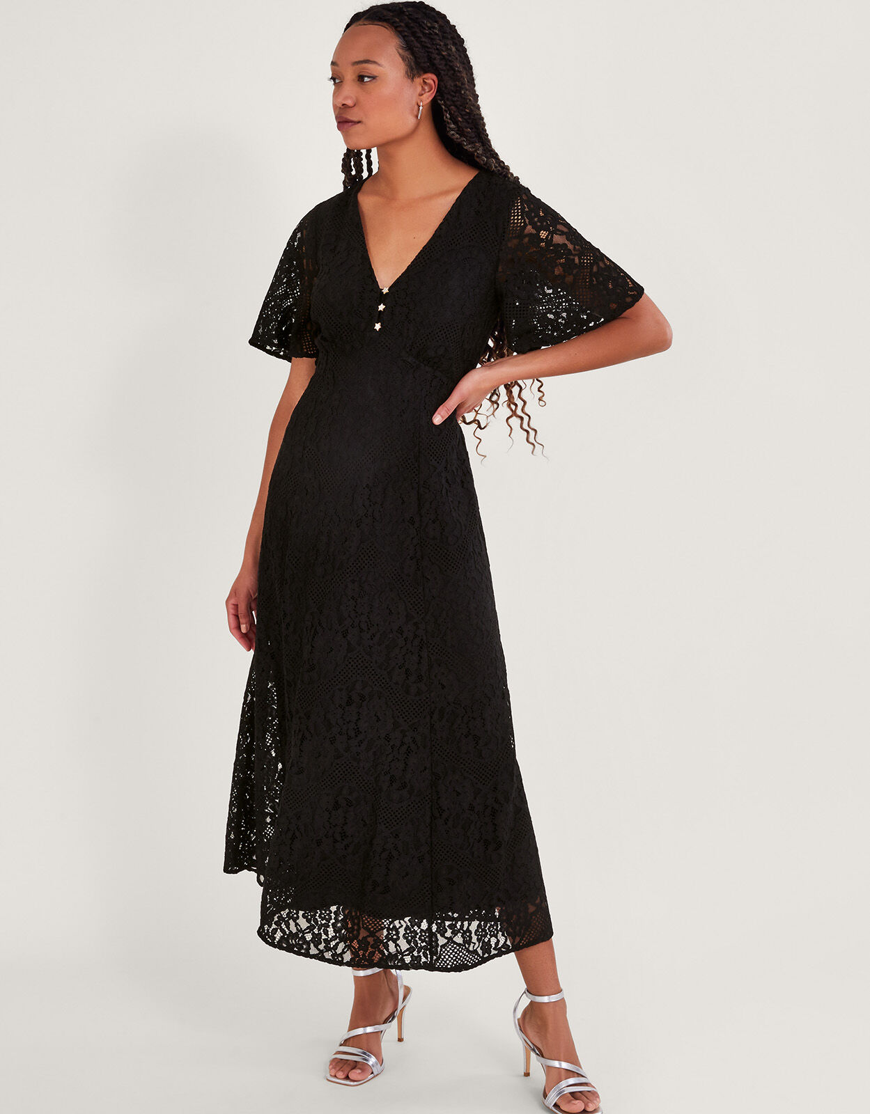 Lucia Lace Tea Dress Black