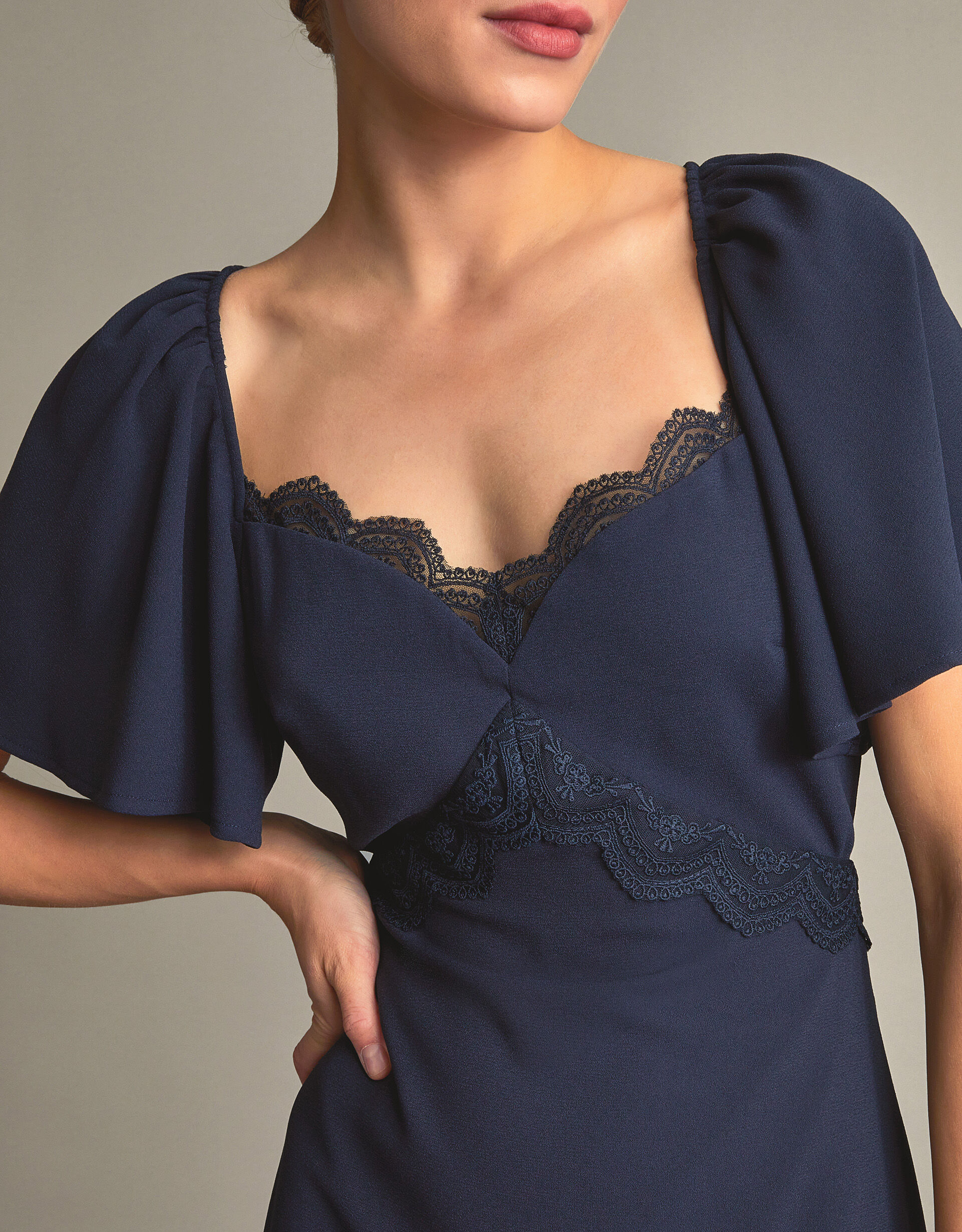 Charlotte Crepe Maxi Dress Blue