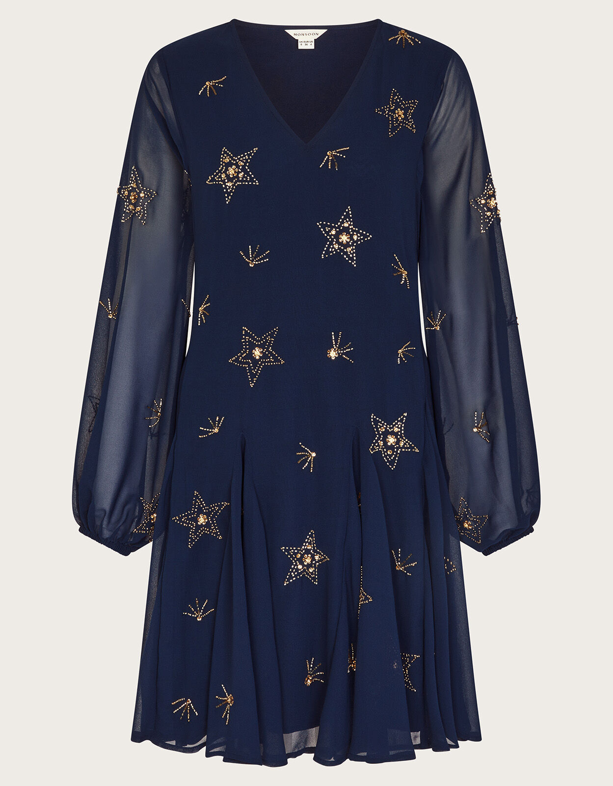Selena Star Embellished Dress Blue